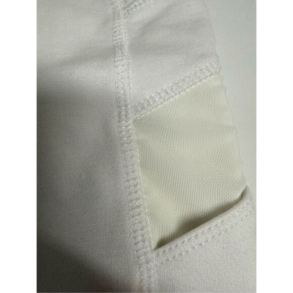 Athletic Collection Women’s Off White Athletic Shorts Mesh Trim Pockets Size L - Picture 2 of 11